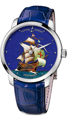 Review Ulysse Nardin 8150-111-2 / SM Classico Enamel Santa Maria Limited Edition imatation watch - Click Image to Close